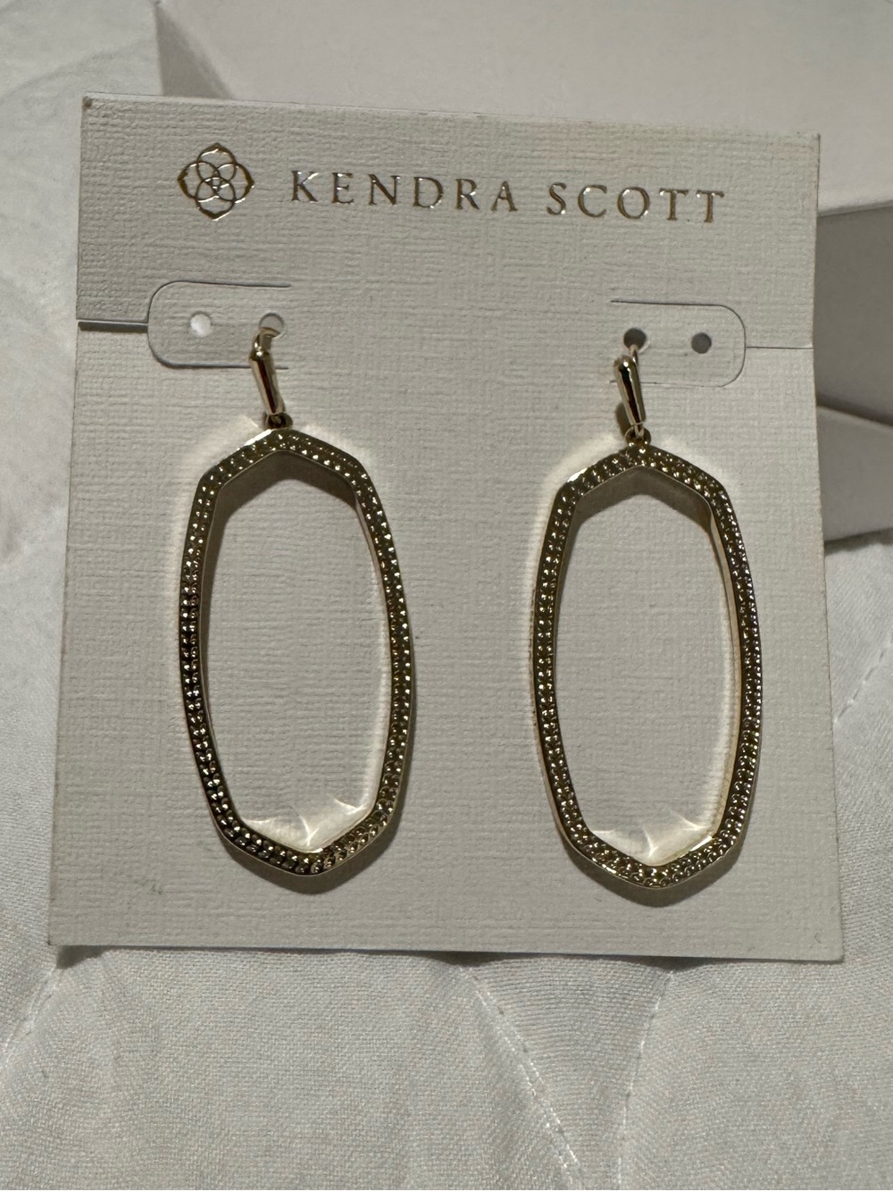 NWT Kendra Scott Gold Open Elle Drop Earrings - Picture 5 of 5